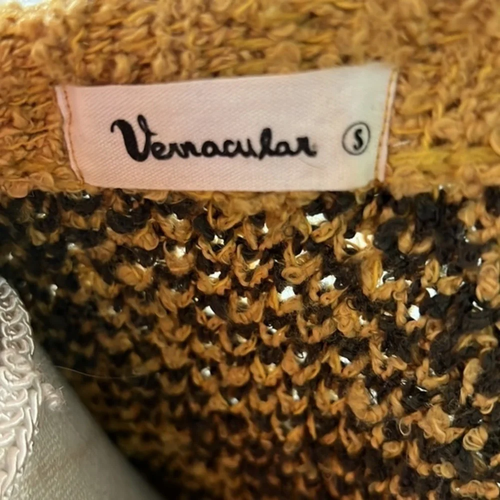 Mustard cardigan leopard print sweater size s/m - Picture 4 of 5